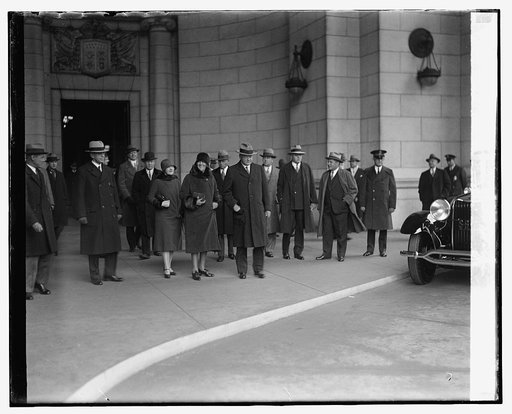 Hoover arriving at station, [2/19/29