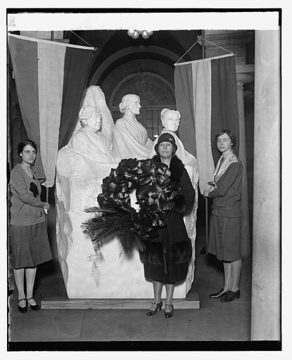 National Woman's Party place wreath on statue of Susan B. Anthony, 2/15/29