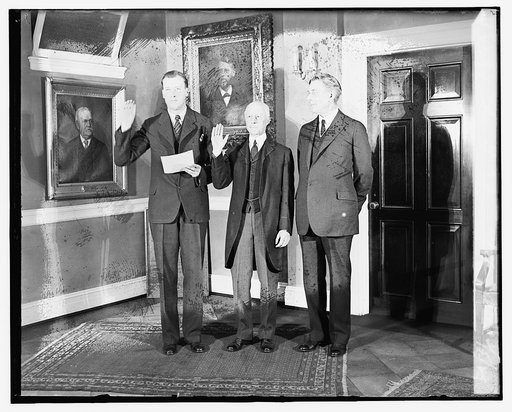 Chas. F. Adams taking oath, 3/5/29