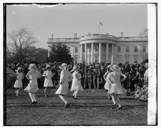 Girl Scouts, May Pole dance at White House, 4/1/29