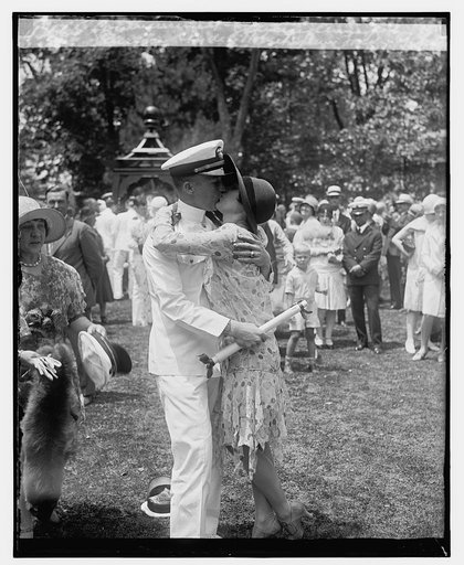Commencement exercises, Annapolis, Ensign Clyde Roberts, Ann Tardy, 6/6/29