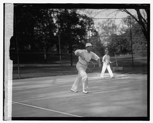Secty. Stimson, tennis, 4/30/29