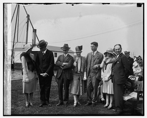Mrs. David S. Ingalls, Adm'l Hughes, Adams, Mrs. Adams, Mrs. Davidson, F. Trumbull Davidson, 5/25/29