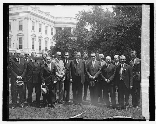 Hoover & foreign newspaper men, 5/28/29
