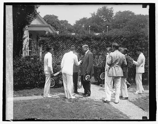 Hoover with American & Japanese Davis Cup teams, 5/24/29