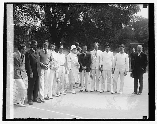 Mrs. Hoover with Jap. & Am. Davis Cup teams, 5/24/29