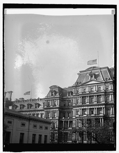State War & Navy flag at half mast for Secty. of War Good, 11/19/29