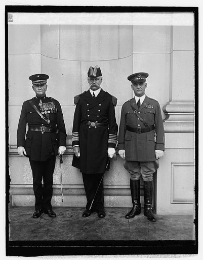 Maj. Genl. Wendell C. Neville, Adml. Chas. F. Hughes & Genl. Chas. P. Summerall, 10/30/29