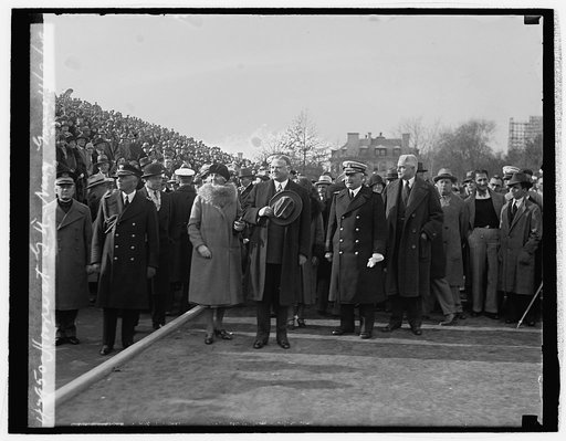 Hoover at G.U. - Navy game, 11/9/29
