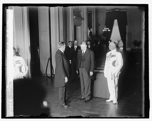Hoover receiving delegates to Kellogg Pact ratification (Coolidge), 7/24/29