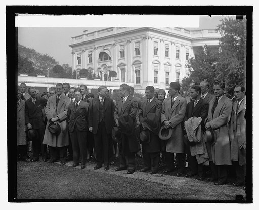 Hoover & Univ. of Cal. football team, 10/16/29
