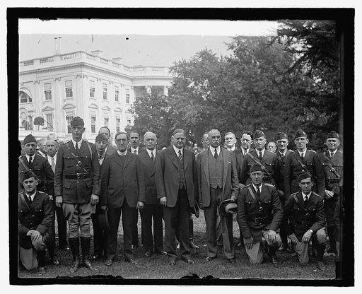 Hoover with Am. Legion Drum Corps. of State of N.H., 9/27/29