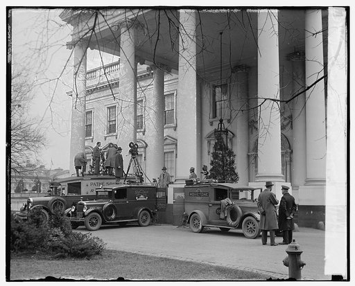 Sound movie trucks at White House, 12/26/29