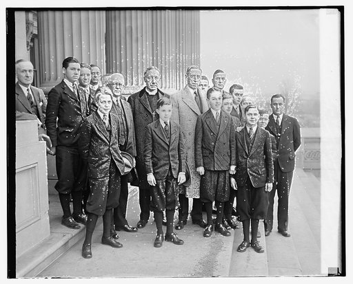 Page Boys, Boy Scout troop, Sen. Cousins, Dr. Z. Barney Phillips, Sen. Pane Brock, Ga., 12/12/29