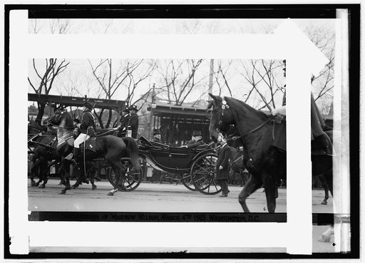 Inauguration, 1913,;Taft & Wilson in carriage