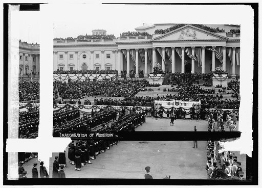 Inauguration, 1913; Wilson taking oath
