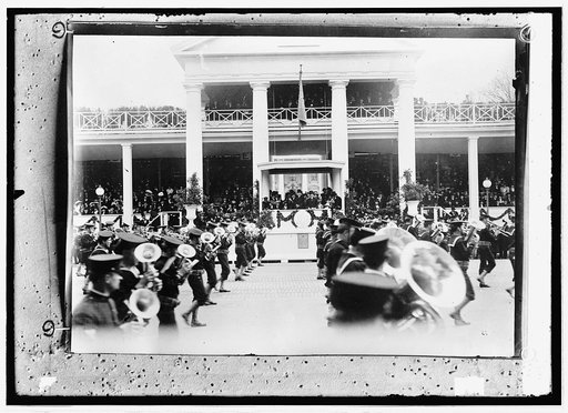 Inauguration, 1913; Wilson in reviewing stand