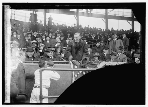 Wilson at baseball game, 1913