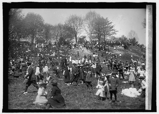 Easter Egg Rolling at Zoo, 1919