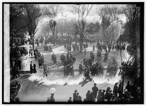 Inauguration, 1921. Crowds leaving