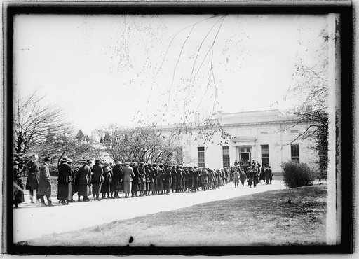 People standing in line at White House], 3/23/21