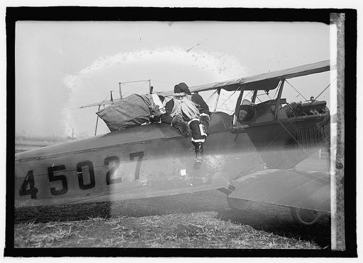 Santa Claus in aeroplane