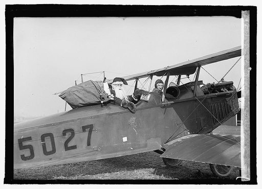 Santa Claus in aeroplane