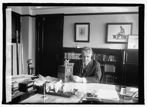 Secty. Davis with radio, 3/9/22