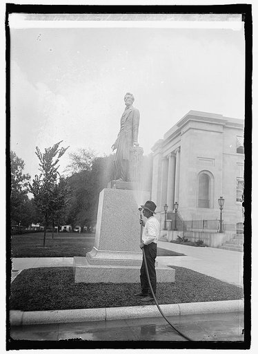 Washing the Lincoln Statue, 7/24/23