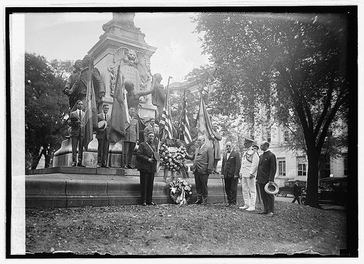 Denby at LaFayette statue, 9/6/23