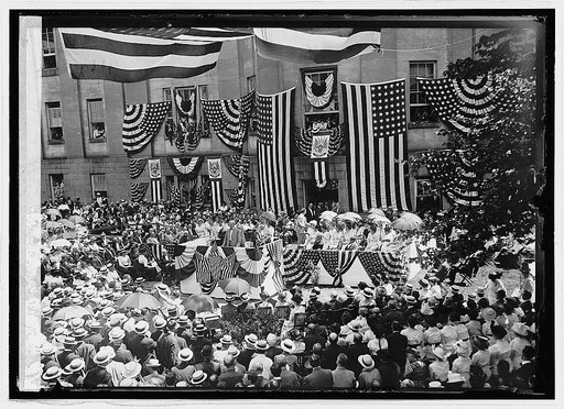 Vice President Marshall delivering address] Flag Day, June 1914