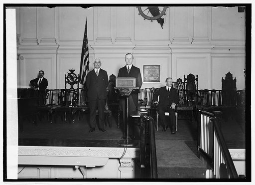 Wm. Butler, Pres. Coolidge & F.W. Mondell at notification ceremonies, 8/14/24