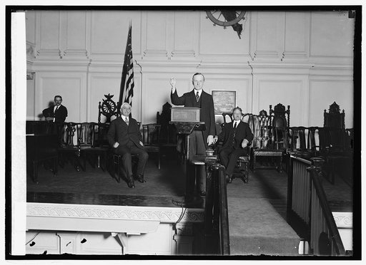 Butler, Pres. Coolidge & F.W. Mondell at notification ceremonies, 8/14/24