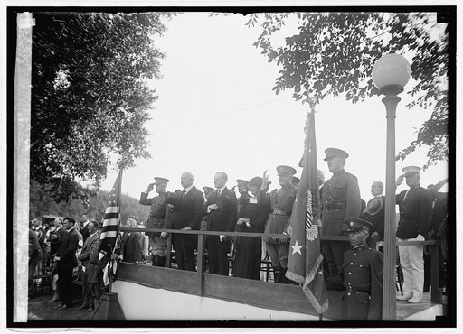 Weeks, Coolidge, Mrs. Coolidge, Pershing, Gen. J.L. Hines, 9/12/24