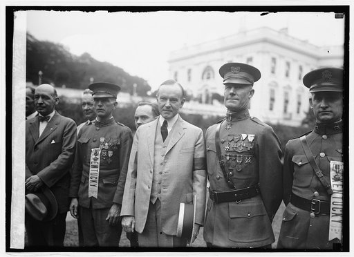 Sgt. Willie Sandlin, Pres. Coolidge, Sgt. Sam. Woodfill, 9/5/24