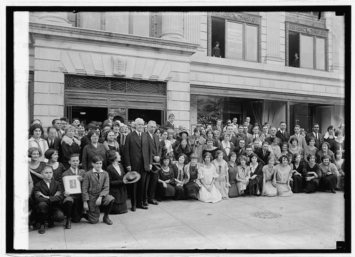 Davis & C.L. Shaver with employees at Democratic hdqtrs., 9/27/24