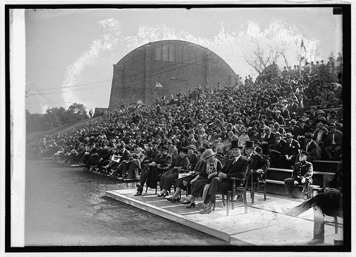 Sec. Wilburn with wife and daughter at dedication of C.U. stadium and C.U. - Marine football game, 10/4/24