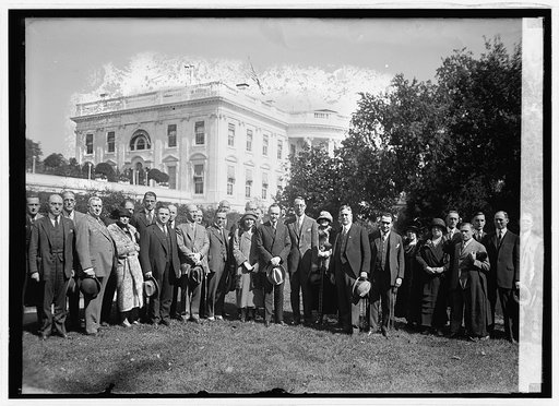 Coolidge with Fur Traders Ass'n. at White House, [Washington, D.C.], 10/2/24
