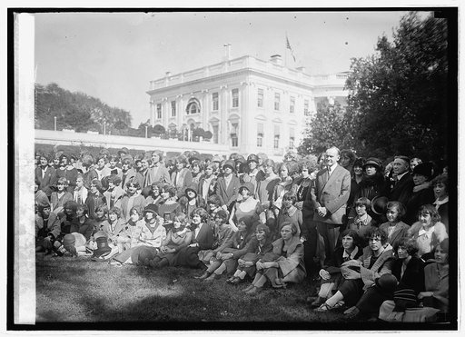 Coolidge with high school girls from Trenton N.J., 10/11/24
