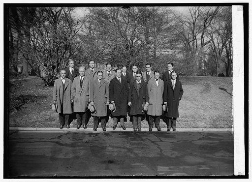 Basketball team of Columbia University at W.H. [i.e. White House, Washington, D.C.], 12/13/24