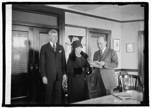 Maj. J.W. Clark, Mrs. Irene C. Crisp, & Gen. Frank T. Hines, 1/6/25