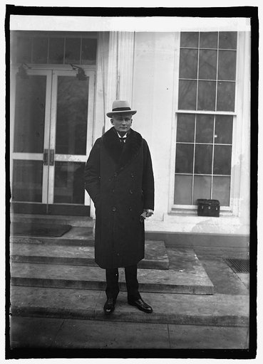 Senator Hiram Bingham of Conn. at W.H. [i.e., White House, Washington, D.C.], 1/9/25