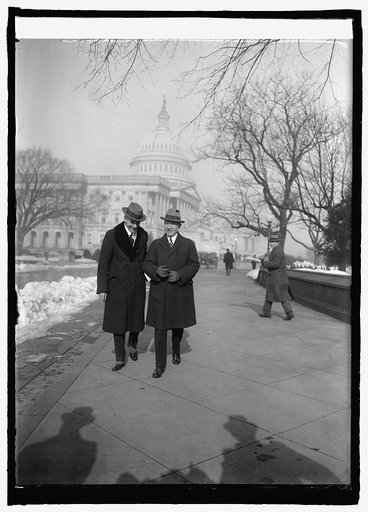 Capt. Herbert Hartley of S.S. Leviathan and Rep. Fred Britten at Cap. [i.e., Capitol, Washington, D.C., 1/7/25