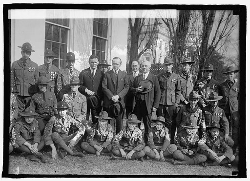 Eagle Boy Scouts at White House, [Washington, D.C.], 2/7/25