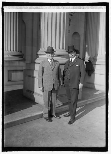 Senators Morris Sheppard and E.B. Mayfield at Cap. [i.e., Capitol, Washington, D.C.], 1/26/25