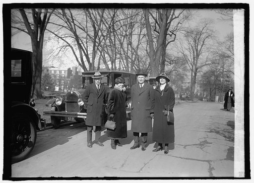 P.B. Lester, Charlotte M. Hall, Senator Cameron, and Mrs. R.L. Hoyal at W.H. [i.e., White House, Washington, D.C.], 1/22/25