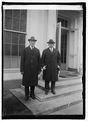 Sec. Wilbur and Admiral S.S. Robinson at W.H. [i.e., White House, Washington, D.C.], 1/26/25
