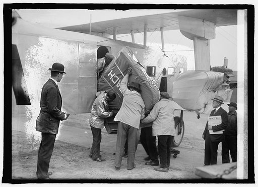 Pianos arrive by airplane, Bolling Field, Washington, D.C., 4/23/25