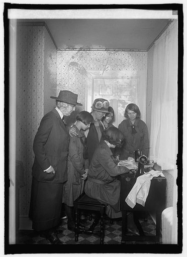 Mrs. Herbert Hoover at Girl Scouts' little house, 5/16/25