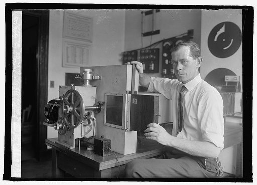 R. Davis of Bu. of Standards with camera for testing photographic materials, 6/16/25